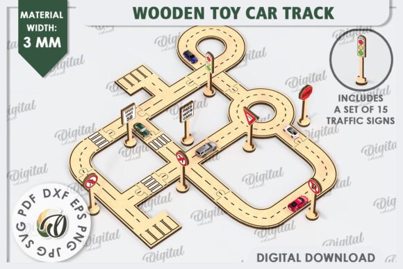 Download Wooden Toy Car Track Laser Cut Design - Premium Resources