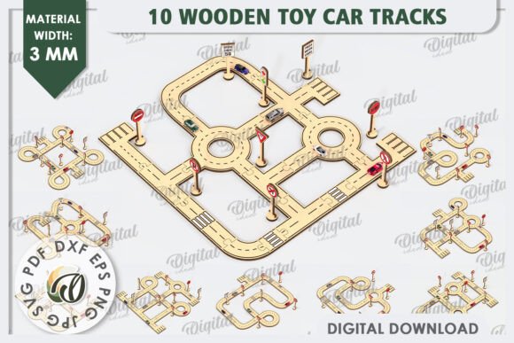 Download Wooden Toy Car Track Laser Cut Bundle - Wooden toy Collection