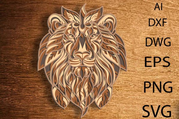Download Lion Layered Mandala Svg LASER CUT FILES - Mandala svg Collection