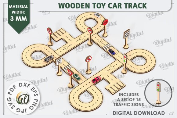 Download Wooden Toy Car Track Laser Cut Design - Premium Resources