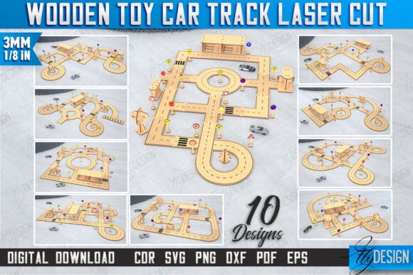 Download Wooden Toy Car Track Laser Cut Bundle - Wooden toy Collection