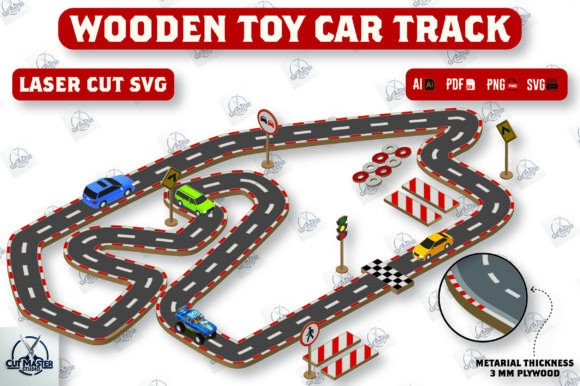 Download Wooden Toy Car Track Laser Cut SVG - Wooden toy Collection