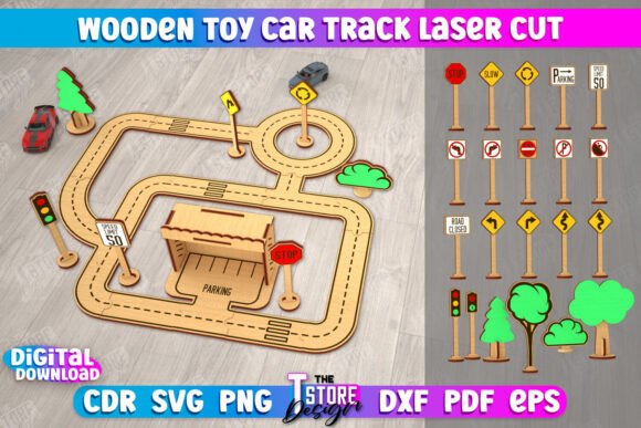 Download Wooden Toy Car Track | Racing Track |CNC - Wooden toy Collection