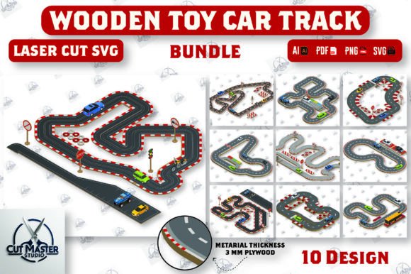 Download Wooden Toy Car Track Laser Cut Bundle - Wooden toy Collection