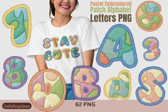 Download Pastel Embroidered Patch Alphabet PNG - Premium Resources