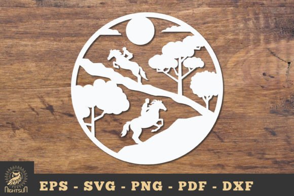 Download Horse Riding in the Forest Papercut SVG - Horse riding Collection