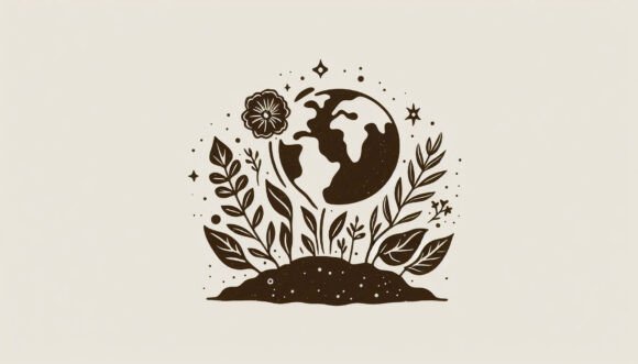 Download Earthy Floral Sign, Inked Garden Theme - Garden theme Collection