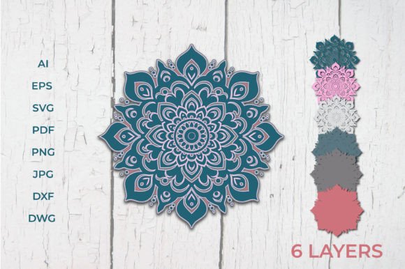 Download Layered Mandala SVG File,3d Mandala SVG - Mandala svg Collection