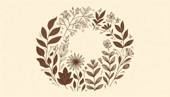 Download Earthy Floral Sign, Inked Garden Theme - Garden theme Collection